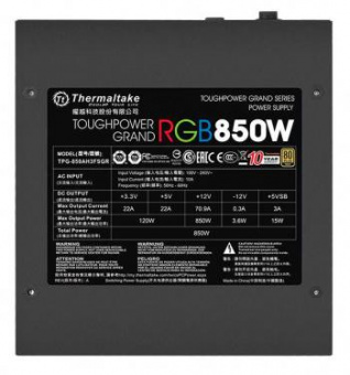 Блок питания Thermaltake ATX 850W Toughpower Grand RGB Sync 80+ gold 24pin APFC 140mm fan color LED 12xSATA Cab Manag RTL от магазина РЭССИ