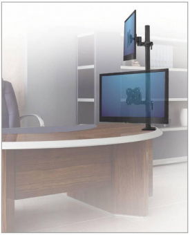 Кронштейн для мониторов ЖК Kromax OFFICE-5 серый 15"-32" макс.12кг настольный поворот и наклон от магазина РЭССИ
