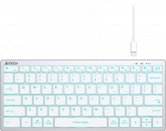 Клавиатура A4Tech Fstyler FX61 белый USB slim LED (FX61 WHITE) от магазина РЭССИ